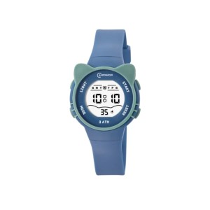 Gyermek digitális karóra, Mingrui MR2206L, cica modell, dátum, világítás, vízálló 3 atm, kék