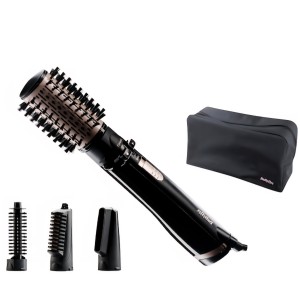 BaByliss AS200E forgókefe, 1000 W, ionizáció, 50 mm-es kerámiakefe, 4 tartozék, 2 hőmérséklet-/sebességbeállítás, hideg levegő, tárolótáska, fekete