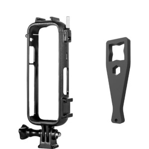 Surewo védőkeret Insta 360 X4 kamerához 2 hidegpapucs rögzítő rendszerrel, fekete színű