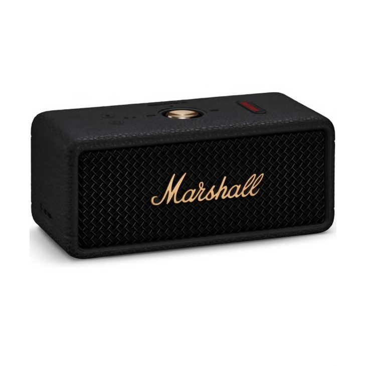 Marshall Emberton III hordozható hangszóró, Bluetooth, 38W, 32 órás akkumulátor-üzemidő, IP67, fekete/sárgaréz