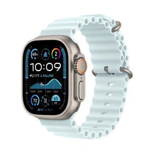 Okosóra szíj, THD, Oceanic Loop, Apple Watch Ultra2 49mm, Apple Watch 46mm Series 10, univerzális méret, Arctic Blue, szürke csat