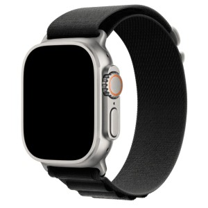 Okosóra szíj, THD, Alpine Loop, Apple Watch Ultra2 49mm, Apple Watch 46mm Series 10, univerzális méret, szürke csat, fekete
