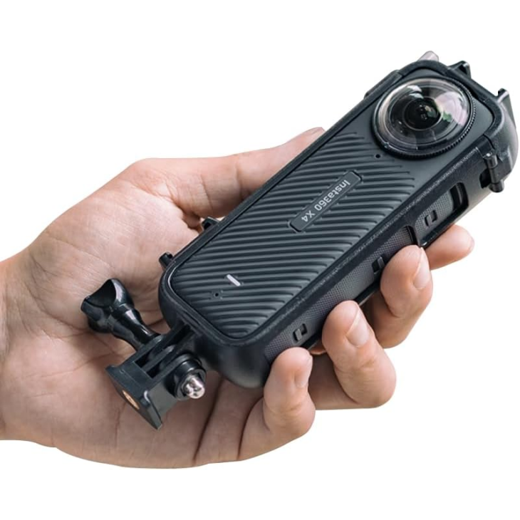 Surewo védőkeret Insta 360 X4 kamerához 2 hidegpapucs rögzítő rendszerrel, fekete színű