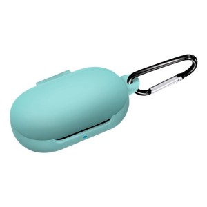 Huzat Samsung Galaxy Buds Plus és Samsung Galaxy Buds fejhallgató védelmére, világoszöld színű karabinerrel