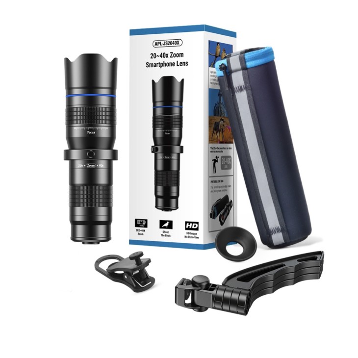 Apexel 40x zoom teleobjektív stabilizátor állvánnyal iPhone 12,11,X,8, Samsung Galaxy, Note, Huawei, Oppo készülékekhez