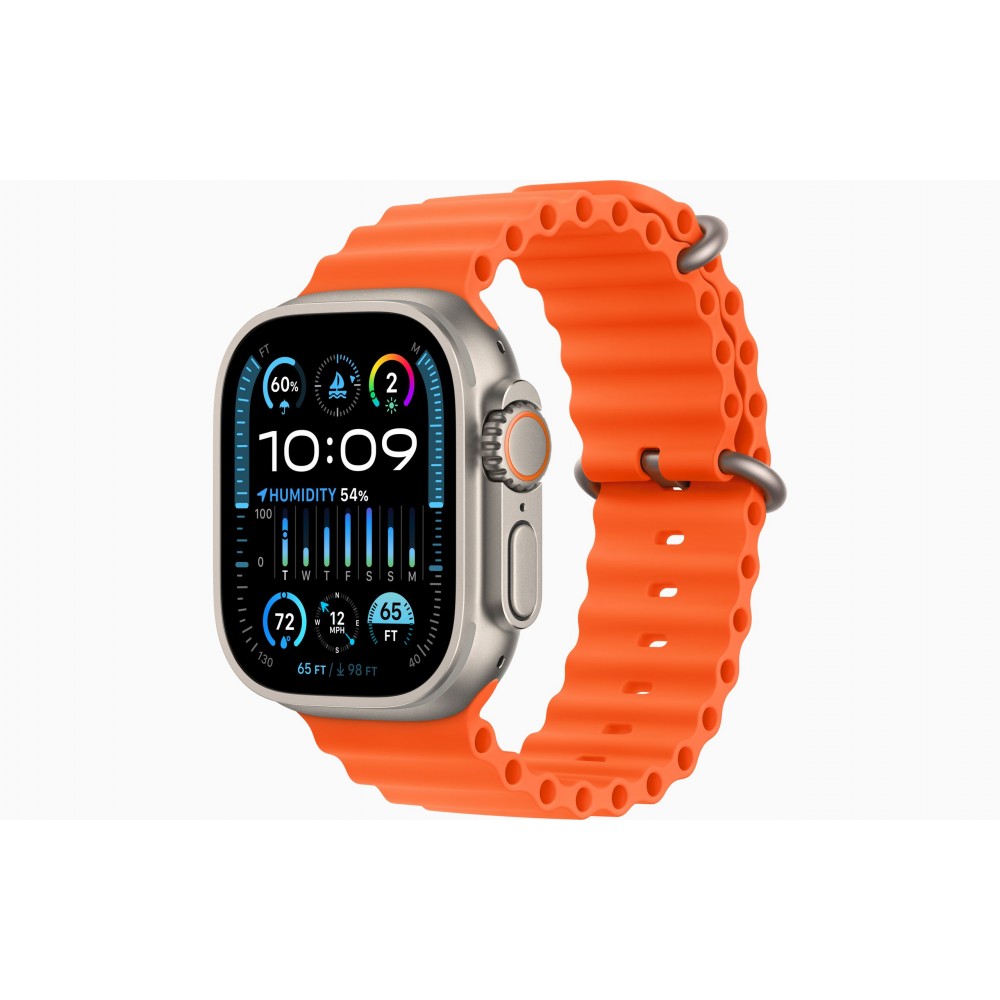 Okosóra szíj, THD, Ocean modell, kompatibilis: Apple Watch Ultra2 49 mm, Apple Watch 45 mm series 9, Apple Watch SE 44 mm, univerzális méret, narancs