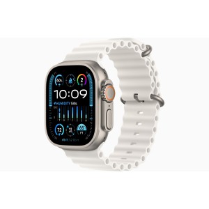 Okosóra szíj, THD, Ocean modell, kompatibilis: Apple Watch Ultra2 49 mm, Apple Watch 45 mm series 9, Apple Watch SE 44 mm, univerzális méret, fehér