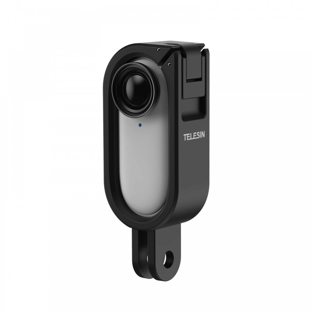 Telesin márkájú markolatkeret Insta 360 GO 2 kamerához, fekete színben