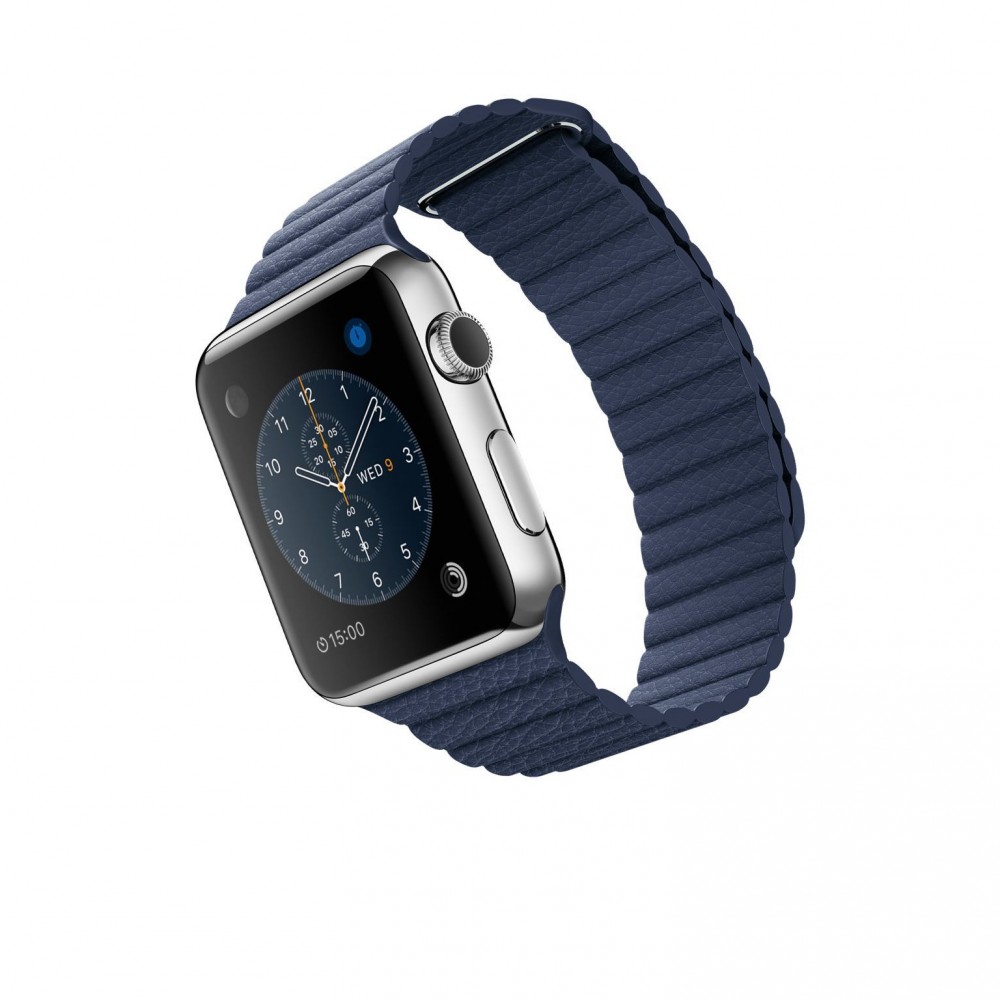 Sötétkék bőr hurkos bőrszíj Apple Watchhoz 42/44/45 mm, univerzális méret, 1,2,3,4,5,6,7,8 sorozat