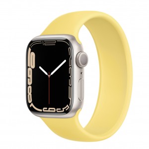 Solo loop szilikon karkötő THD márkájú Apple Watch 41mm-es 7-es és 8-as sorozathoz, S-es méret, csuklóhossz 158-177 mm, gyömbér sárga színű