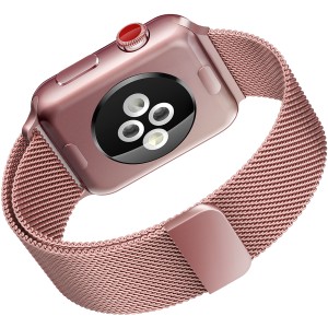 Milanese rose gold fém szíj Apple Watchhoz 38/40/41 mm, univerzális méret, 1,2,3,4,5,6,7,8 sorozat (rózsa arany)