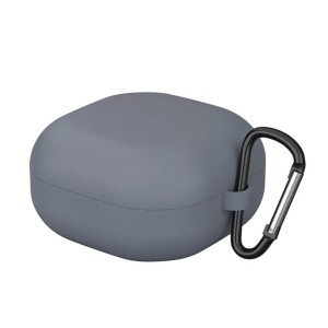 Samsung Galaxy Buds2 fejhallgató védelmére szolgáló tok, szürke színű, akasztóval