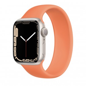 THD solo loop narancssárga szilikon karkötő Apple Watch 41mm-es 7-es és 8-as sorozathoz, S méret, csuklóhossz 158-177 mm