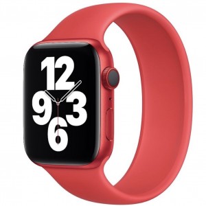 Piros szilikon karkötő típusú solo hurok Apple Watch 38/40 mm-es sorozathoz 1,2,3,4,5,6, S méret, csuklóhossz 158-177 mm