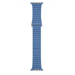 Világoskék búzavirág bőr hurkos bőr szíj Apple Watchhoz 42/44/45 mm, univerzális méret, 1,2,3,4,5,6,7,8 sorozat