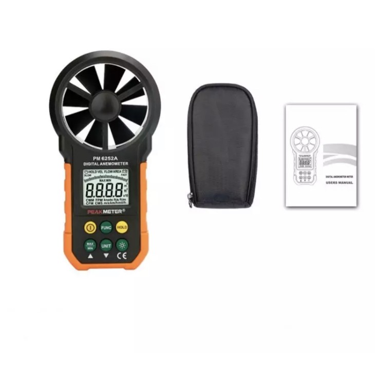 Professzionális anemométer PEAKMETER PM6252A szél és légáramlás mérésére