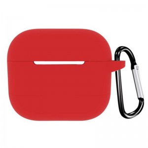 THD szilikon tok Apple Airpods 3 vezeték nélküli fejhallgatóhoz, piros színben