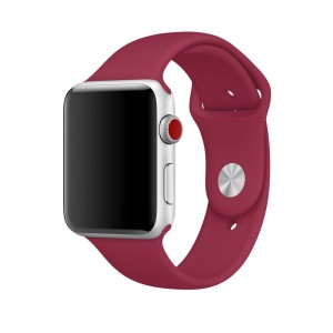 Szilikon szíj Apple Watchhoz 38/40 mm, S/M méret, 1,2,3,4,5,6,7,8 rózsa piros