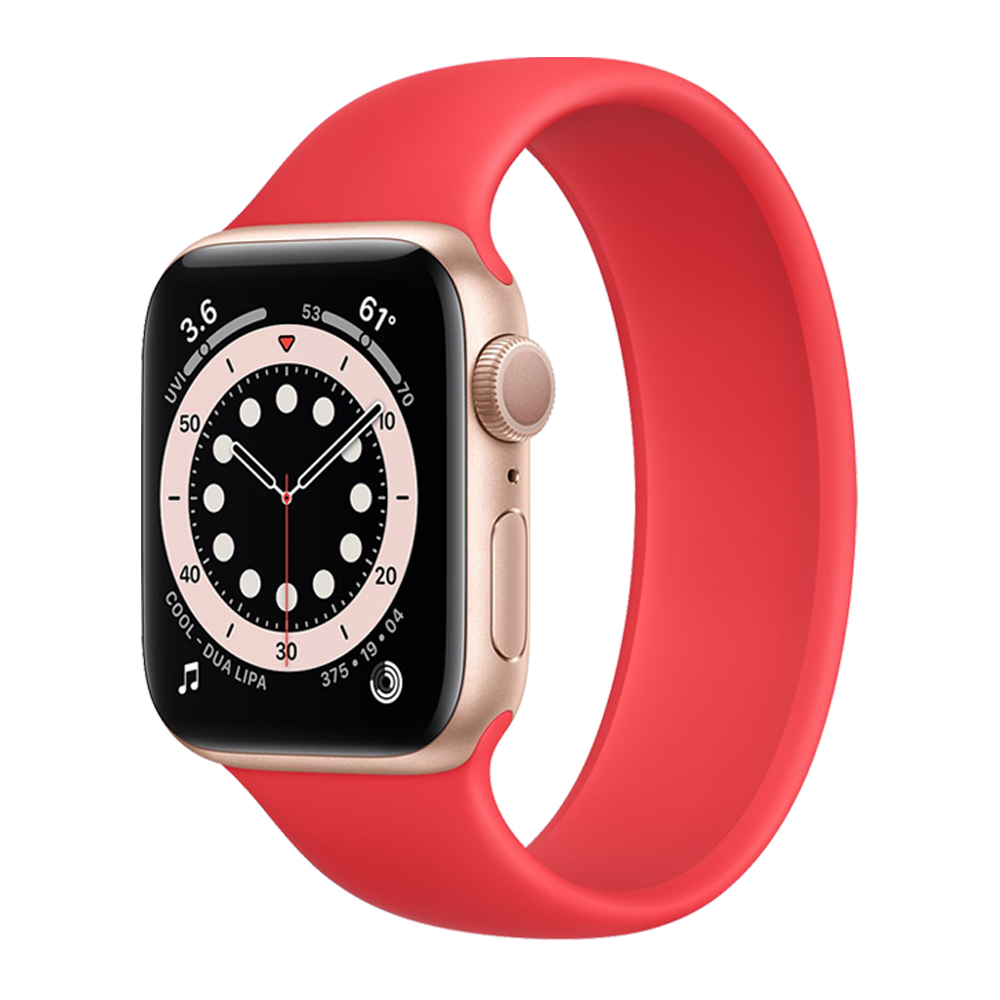 Solo hurkos piros szilikon szíj Apple Watch 42/44/45 mm sorozathoz 1,2,3,4,5,6,7,8, L méret, csuklóhossz 203-225 mm