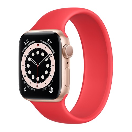 Solo hurkos piros szilikon szíj Apple Watch 42/44/45 mm sorozathoz 1,2,3,4,5,6,7,8, L méret, csuklóhossz 203-225 mm