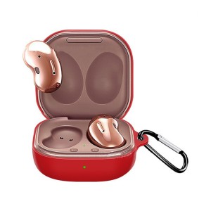 Tok a Samsung Galaxy Buds Live fejhallgató védelmére, piros színű akasztóval