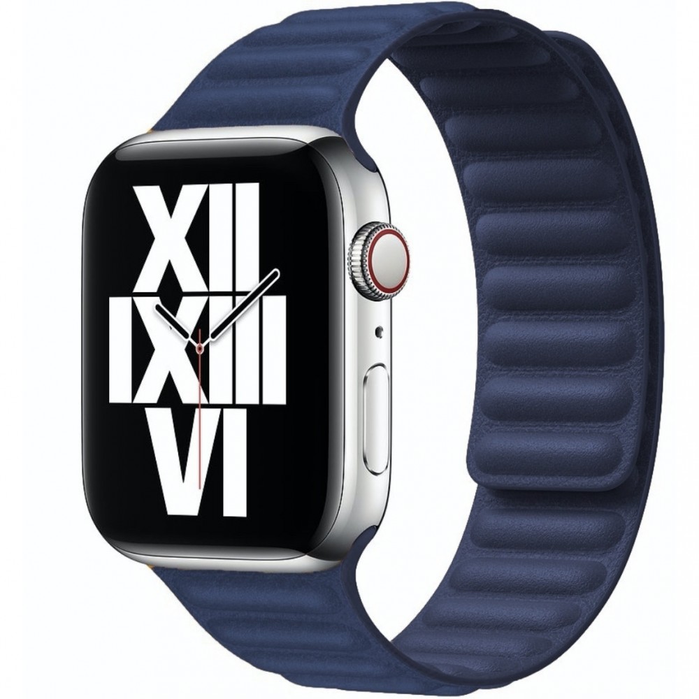 Baltikék bőr lengőkaros bőrszíj Apple Watchhoz 42/44/45 mm, univerzális méret, 1,2,3,4,5,6,7,8 sorozat