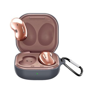 Huzat a Samsung Galaxy Buds Live fejhallgató védelmére, 2020-as generáció, szürke színű akasztóval