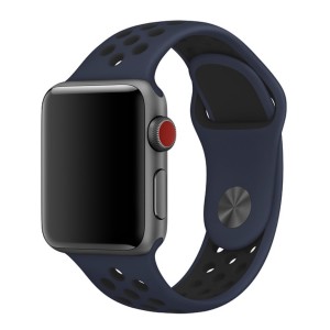 Kék sportszíj fekete szellőzőnyílásokkal Apple Watch Nike 42/44/45mm-es méretű M/L 1,2,3,4,5,6,7,8 sorozathoz
