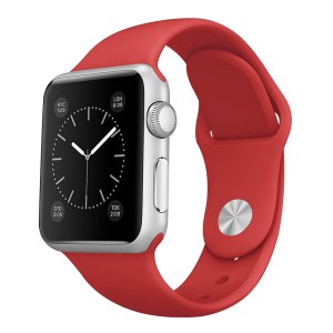 Szilikon szíj Apple Watchhoz 38/40/41 mm, S/M méret, 1,2,3,4,5,6,7,8 piros