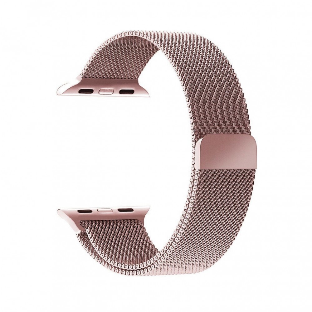 Milánói fém szíj, THD márka Apple Watchhoz 41 mm, 7-es és 8-as sorozat, univerzális méret, rózsaszín arany színű