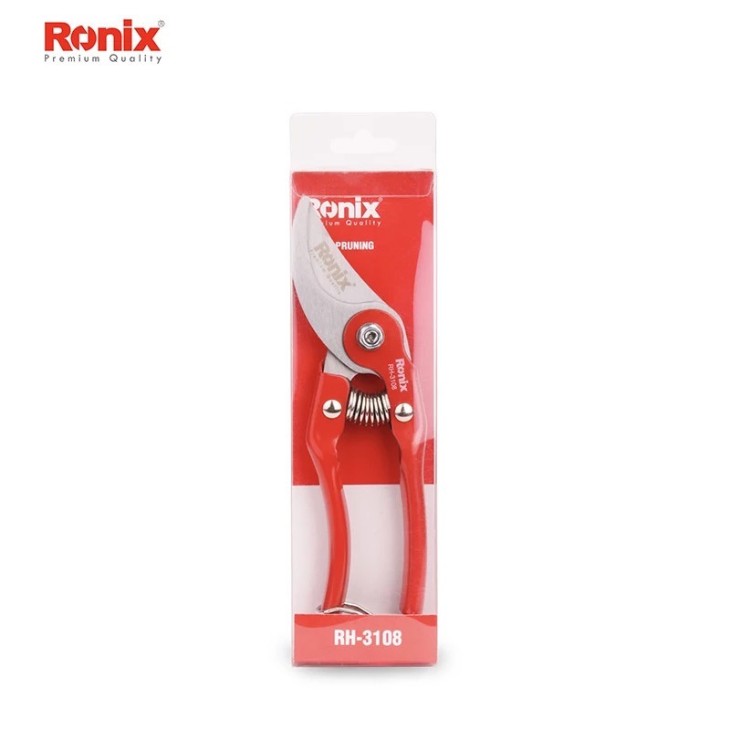 Kerti olló, Ronix RH-3108, vágó növények és fák, rozsdamentes acél penge, bypass típusú, vágási átmérő 12 mm